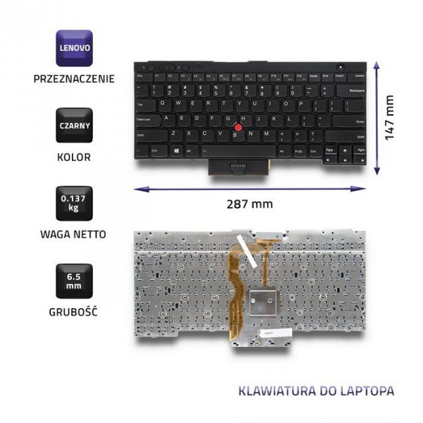 Qoltec Klawiatura do Lenovo T430 | T530 | L430 | L530 | X230 | W530