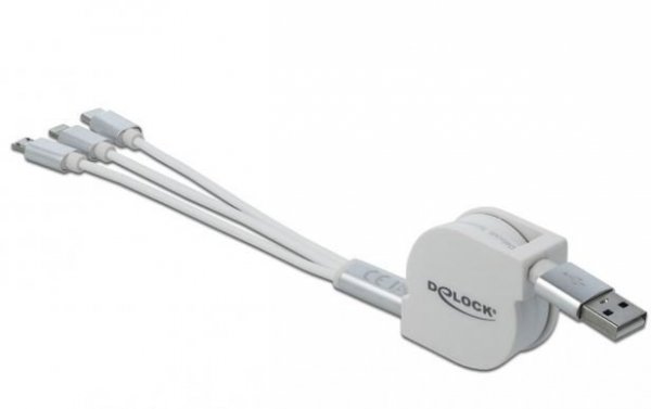 Delock Kabel 3IN1 USB-A(M)-&gt;LIGHTNING(M)+MICRO-B(M)+USB-C(M) 2.0
