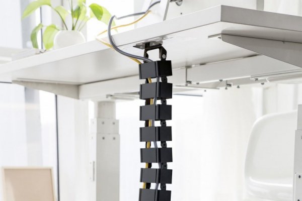 Digitus Maskownica organizer do okablowania (kręgosłup) rogulowana elastyczna 1.3m czarna