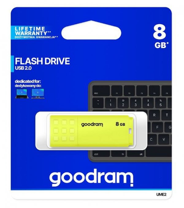 GOODRAM Pendrive UME2  8GB USB 2.0 żółty