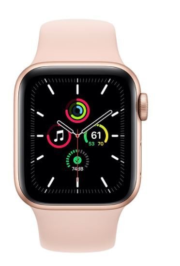 Apple Zegarek SE GPS + Cellular, 40mm koperta z aluminium w kolorze złotym z paskiem sportowym w kolorze piaskowego różu - Regul
