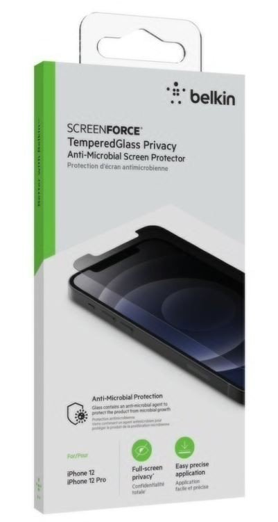 Belkin Szkło ochronne Tempered Glass Privacy iPhone 12/12 Pro
