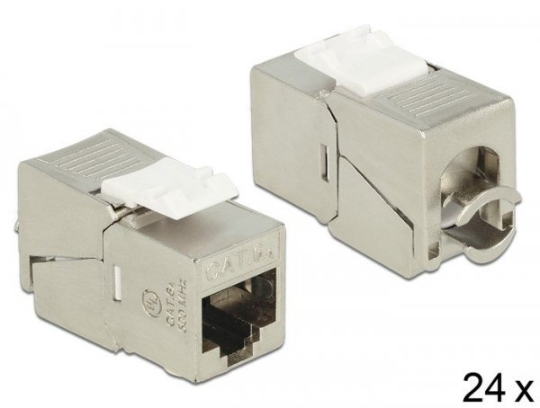 Delock Moduł Keystone z gniazdem RJ45 &gt; LSA kat.6A STP compact 24 sztuki