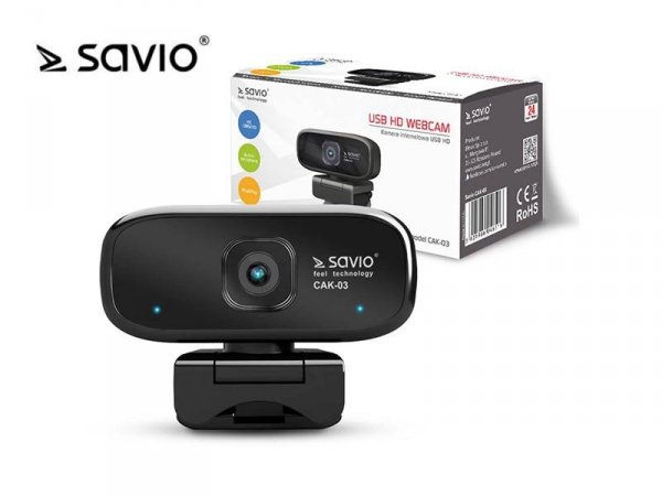 Elmak Kamera Internetowa USB HD SAVIO CAK-03 z mikrofonem, 1280x720