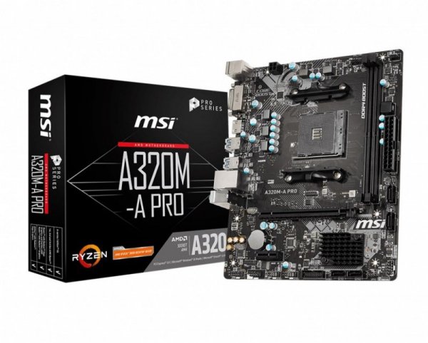 MSI Płyta główna A320M-A PRO AM4 2DDR4 DVI/HDMI mATX