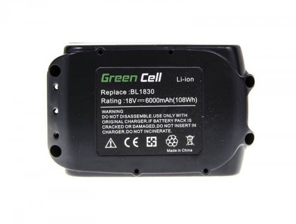 Green Cell Bateria elektronarzędzi Makita BL1860 18V 6Ah