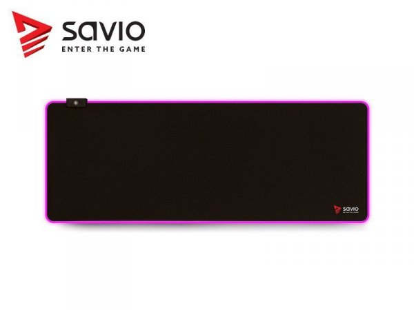 Elmak Podkładka pod mysz gaming SAVIO LED Edition Turbo Dynamic L 800x300x3mm, krawędzie LED RGB, Obszyta