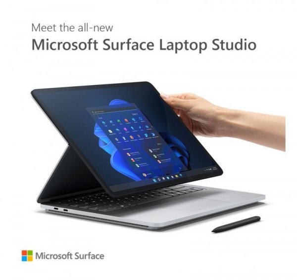 Microsoft Surface Laptop Studio Win10Pro i7-11370H/32GB/1TB/RTX3050Ti 4GB/14.4 cala Commercial Platinum ADI-00034