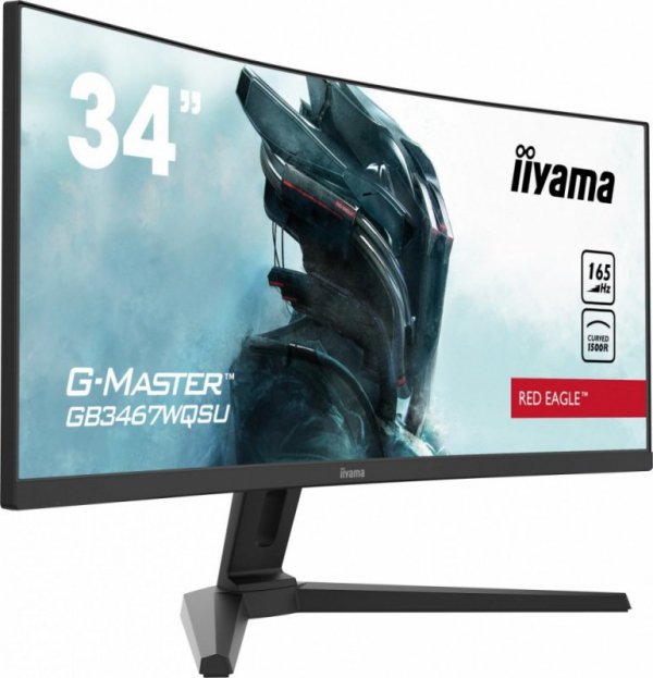 IIYAMA Monitor 34 cale GB3467WQSU-B1 VA, UWQHD, 165HZ, 0.4ms, 1500R, HDMI/DPx2, USB