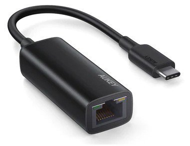 AUKEY CB-A30 aluminiowa karta sieciowa USB-C Gigabit 10/100/1000 Mbps RJ45 | 1 Gb/s | USB 3.0 Typ C | diody LED