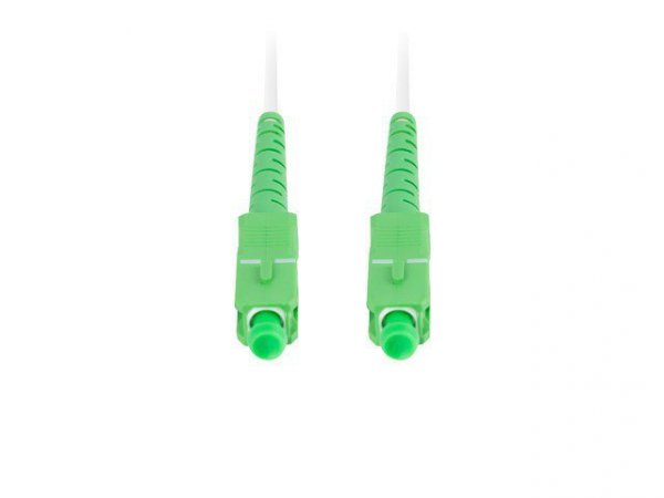 Lanberg Patchcord światłowodowy Sm Sc/Apc-Sc/Apc Simplex 3.0mm 10M biały