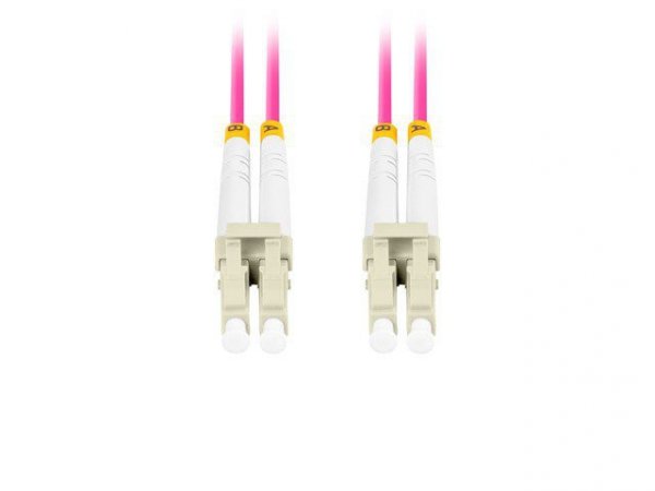 Lanberg Patchcord światłowodowy Mm Lc/Upc-Lc/Upc Duplex 3.0mm 2m fioletowy