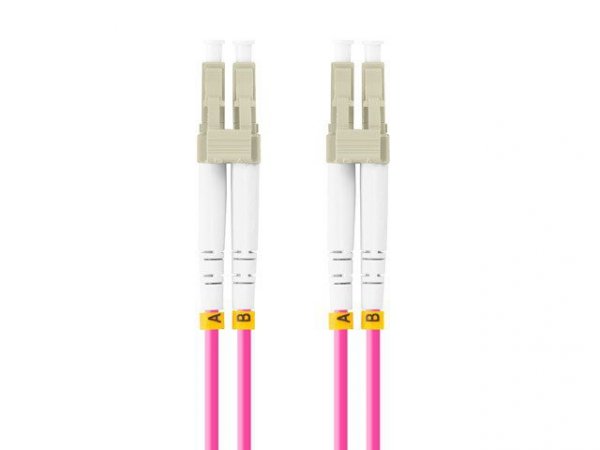 Lanberg Patchcord światłowodowy Mm Lc/Upc-Lc/Upc Duplex 3.0mm 5m fioletowy
