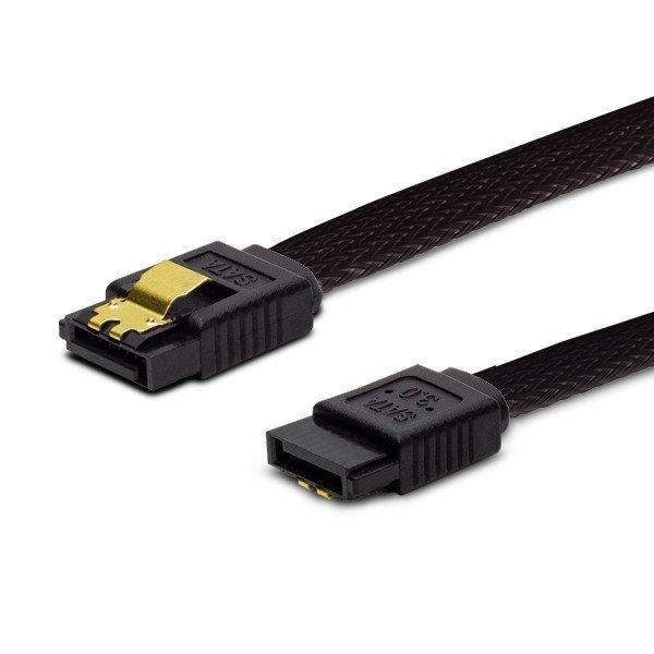 Savio Kabel SATA III 30cm, oplot czarny, prosty, złote zatrzaski, GAK-02