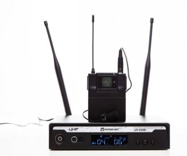 Relacart Pojedynczy zestaw bezprzewodowy z mikrofonem krawatowym UR-230S + UT230 + LM-C400