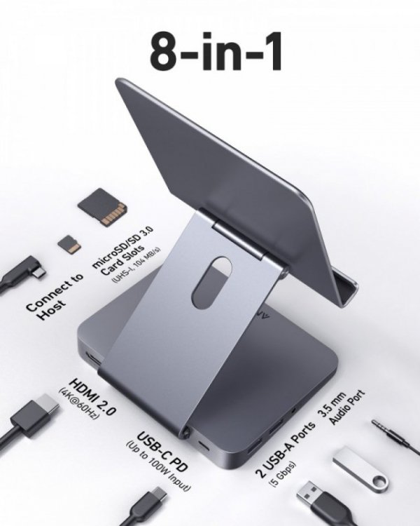 Anker HUB 551 USB-C 8-w-1 iPadOS macOS Win10/11