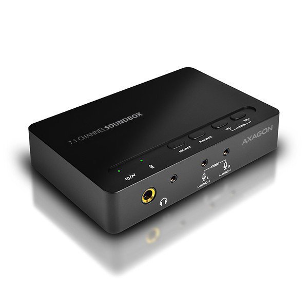 AXAGON ADA-71 Zewnętrzna karta dzwiękowa, Soundbox USB real 7.1 audio adapter, SPDIF in/out