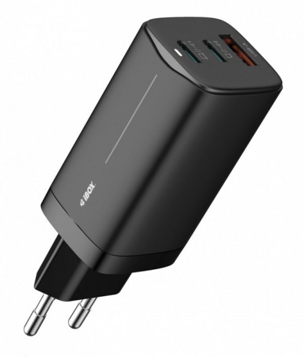 iBOX Ładowarka sieciowa ILUC65B czarna GaN 65W USB -C