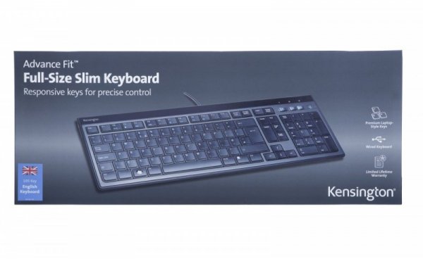 Kensington Klawiatura Advance Fit Full Size Wired Slim FR