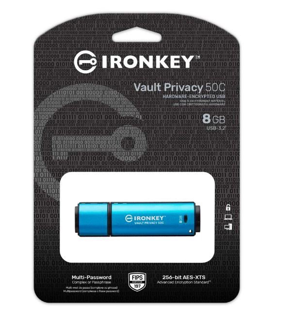 Kingston Pendrive 8GB IronKey Vault Privacy 50C AES-256 FIPS-197