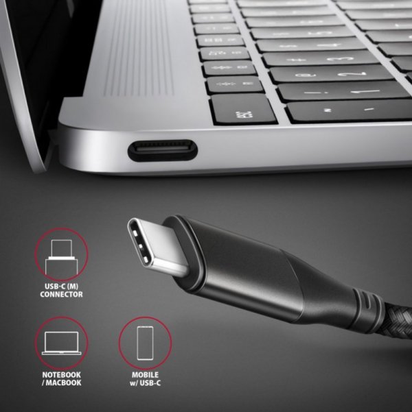 AXAGON RVC-HI2M Adapter aktywny USB-C -&gt; HDMI 2.0 4K/60Hz Aluminum, 25cm kabel