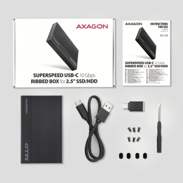 AXAGON EE25-GTR Obudowa zewnętrzna aluminiowa USB3.2 Gen 2 - SATA 6G 2.5&quot; SSD/HDD