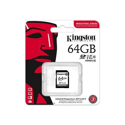 Kingston Karta pamięci SD 64GB Industrial C10 UHS-I U3 V30 A1 pSLC
