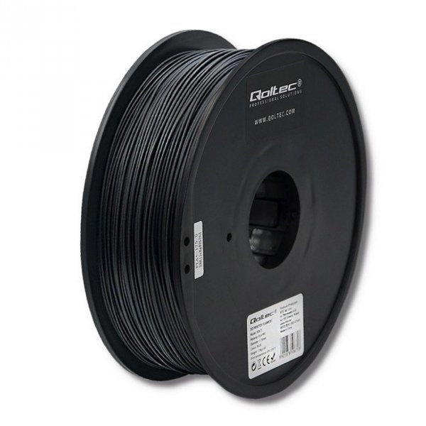 Qoltec Profesjonalny filament do druku 3D | PLA PRO | 1.75mm | 1kg |    Czarny