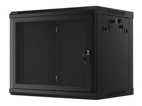 Lanberg Szafa wisząca 19 cali 9U 600x450 drzwi perforowane (flat pack) czarna