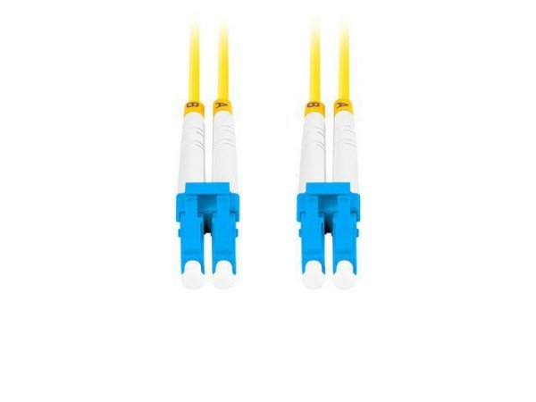 Lanberg Patchcord światłowodowy sm lc/upc-lc/upc duplex 3.0mm lszh g657a1 0.5m żółty