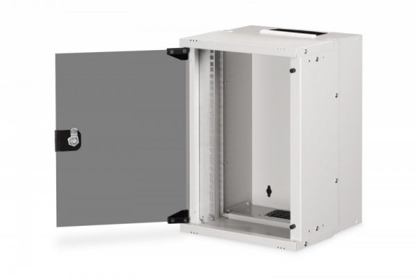 Digitus Szafa sieciowa wisząca 10 cali 9U, SOHO PRO 457 x 316 x 298 mm, nośność 60kg, drzwi szyba, niezłożona Szara