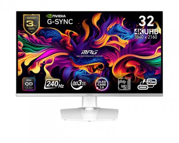 MSI Monitor MPG 321URXW QD-OLED 31.5''/LED/UHD/Flat/240Hz/Black