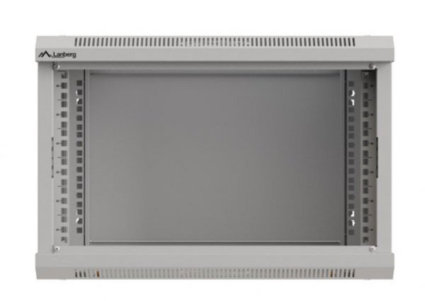 Lanberg Szafa instalacyjna rack wisząca 19" 6U 540x350 szara drzwi przeszklone ( flat pack)