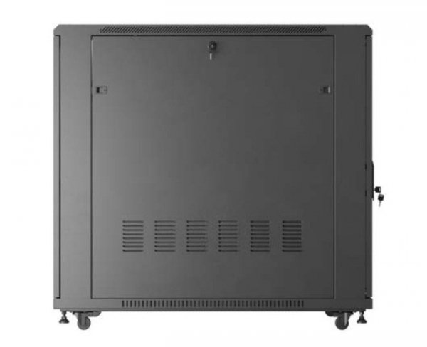 Lanberg Szafa instalacyjna rack stojąca 19" 22U 600x1200 czarna drzwi   przeszklone (flat pack)