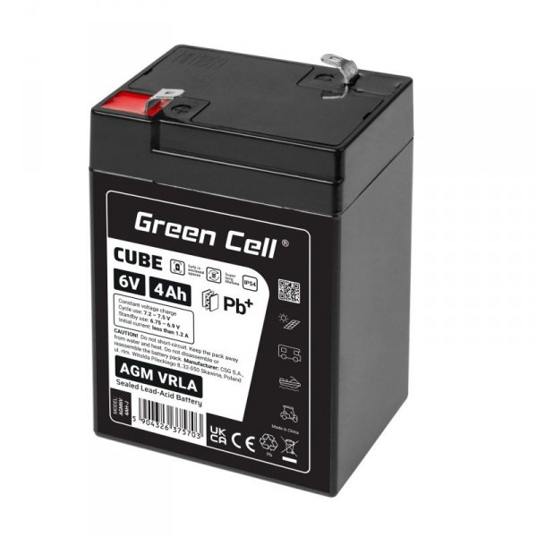 Green Cell Akumulator AGM VRLA 6V 4Ah IP54