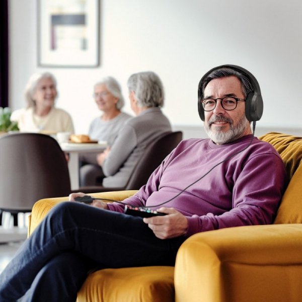 Hama Słuchawki nauszne przewodowe TV czarne