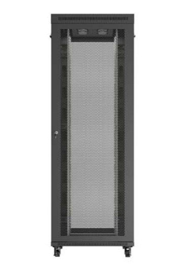 Lanberg Szafa instalacyjna rack stojąca 19 cali 47U 800x1200 czarna drzwi    perforowane LCD (flat pack) V2