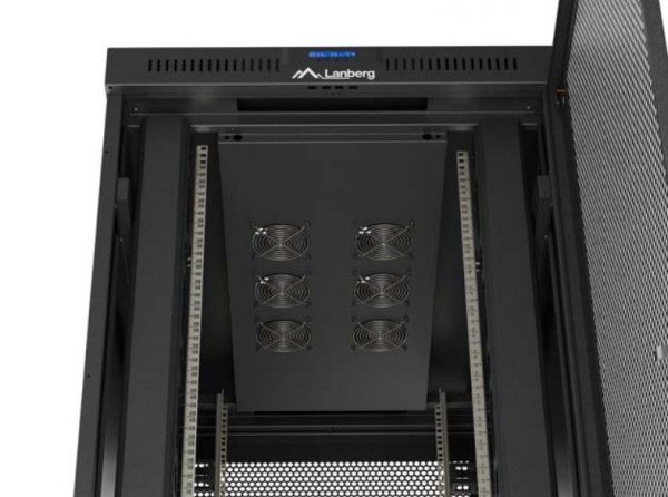 Lanberg Szafa instalacyjna rack stojąca 19 cali 47U 800x1200 czarna drzwi    perforowane LCD (flat pack) V2