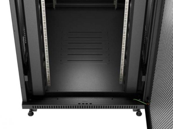 Lanberg Szafa instalacyjna rack stojąca 19 cali 47U 800x1200 czarna drzwi    perforowane LCD (flat pack) V2