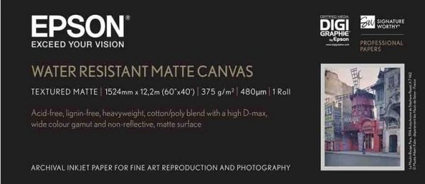 Papier Epson WaterResistant Matte Canvas Roll, 60&quot; x 12,2 m 375g/m2 C13S045064