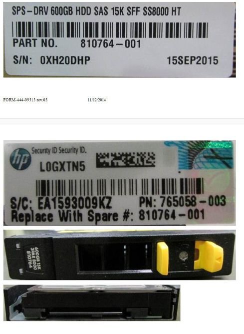 Hewlett Packard Enterprise DRV 600GB HDD SAS 15K SFF **Refurbished**