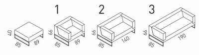 SOFA TRITOS | NOTI | TR/2/P - PŁOZY LUB | TR/2/N - NOGI ZE STALI NIERDZEWNEJ 