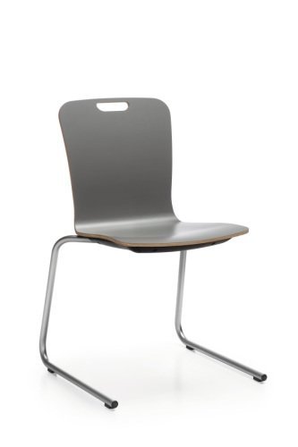 com krzesło konferencyjne K13 na płozie bez podłokietników szare oparcie z wycięciem sala konferencyjna poczekalnia