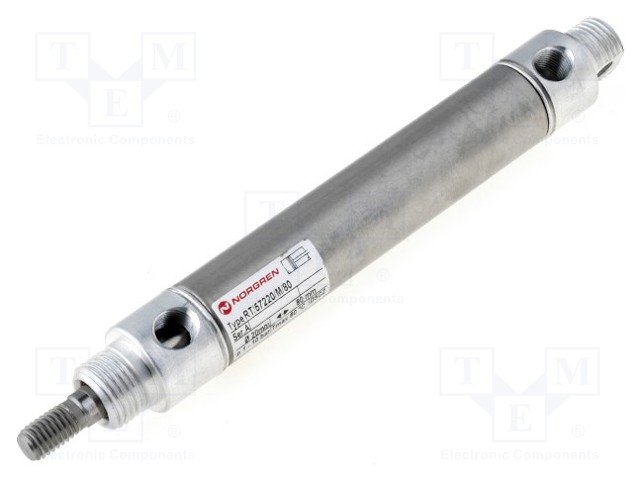 Siłownik okrągły; Śr.tłoka: 20mm; Skok tłoka: 80mm; 1÷10bar; KK: M8