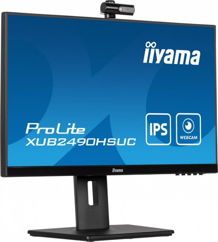 IIYAMA Monitor 23.8 cala XUB2490HSUC-B5 IPS,FHD,CAM,MIC,HDMI,DP,HAS(150mm)