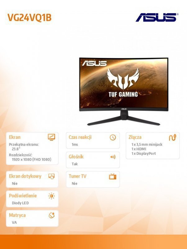 Asus Monitor 24 cale VG24VQ1B