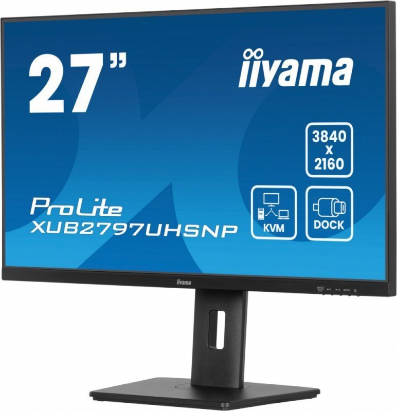 IIYAMA Monitor 27 cali XUB2797UHSNP-B1, 4K, IPS, DP, HDMI, USB-C, Pivot, HAS ^5y^