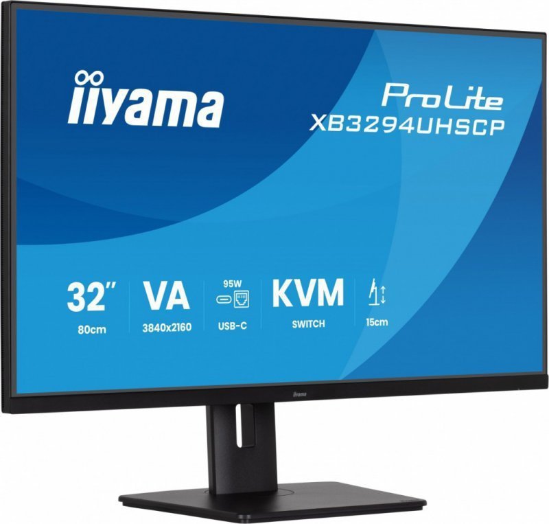 IIYAMA Monitor 31.5 cala XB3294UHSCP-B1.4K,VA,2xHDMI,DP,USB-C dock 95W, PIP,RJ45, 400cd, 2ms, 4xUSB, KVM,Sync,2x5W, HAS (150) PI
