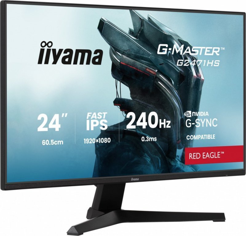 IIYAMA Monitor 23,8 cala G2471HS-B1 Fast IPS,FHD,240Hz,2xHDMI,DP, 350cd,     Adaptive G-SYNC - 1920 x 1080 @48-240Hz  DisplayPor
