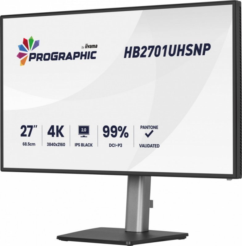 IIYAMA Monitor 27 cali ProGraphic HB2701UHSNP-B1 4K,IPS BLACK 2.0,450cd,VESA USB-c dock(PD:96W),HDMI,DP,DAISY^CHAIN,4xUSB,RJ45,3